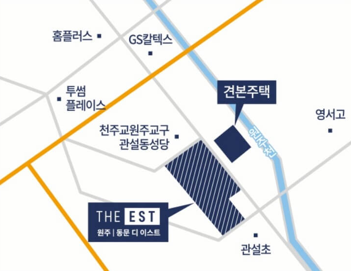 원주 동문디이스트 모델하우스 약도