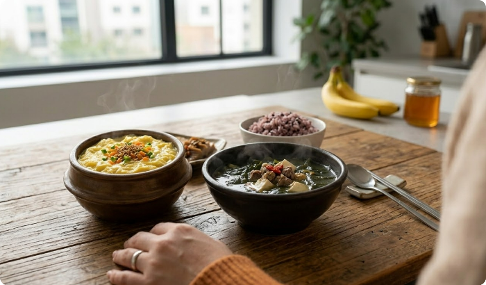 셋째: 미역국·계란국으로 아미노산 보충하세요