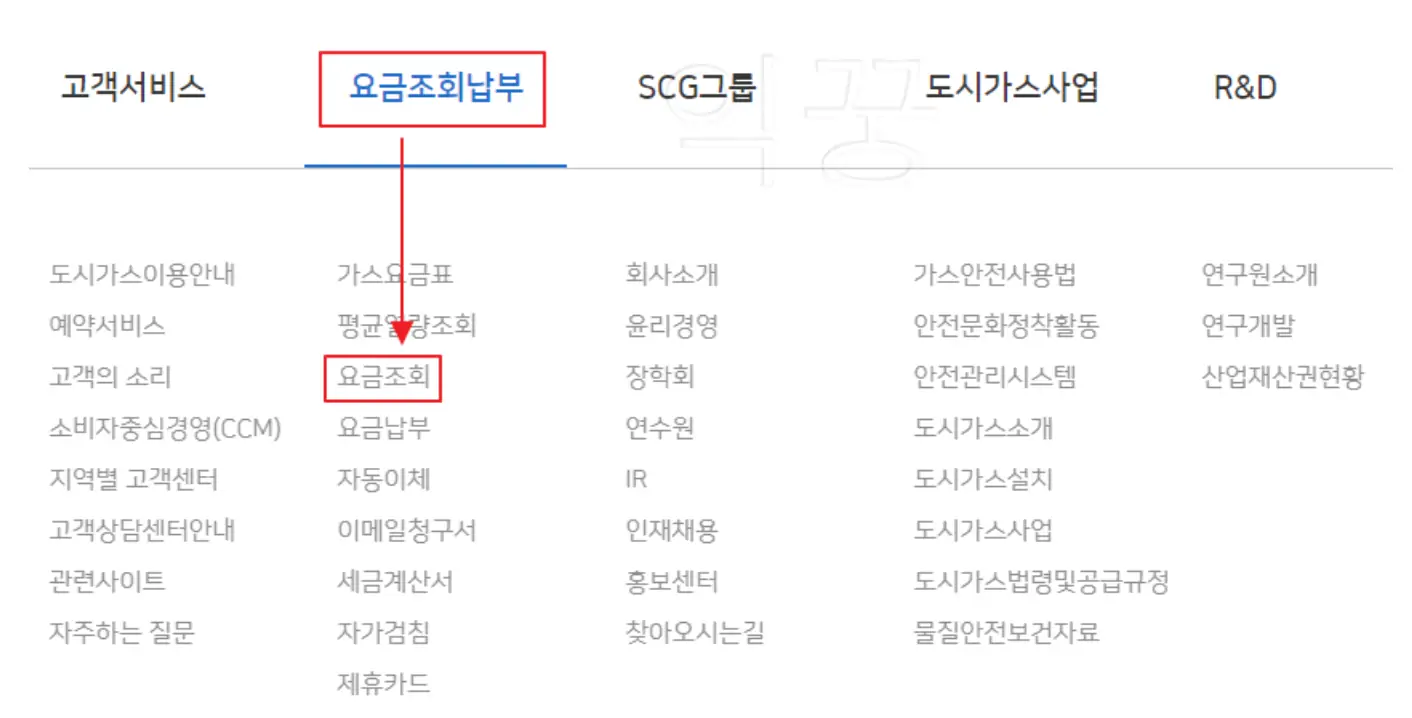 도시가스 요금조회 방법1