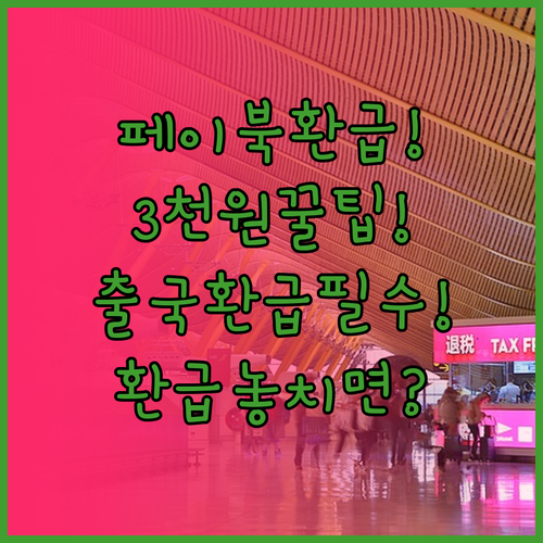 페이북 출국납부금 환급 3000원 받..