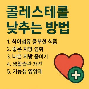 콜레스테롤 낮추는 방법