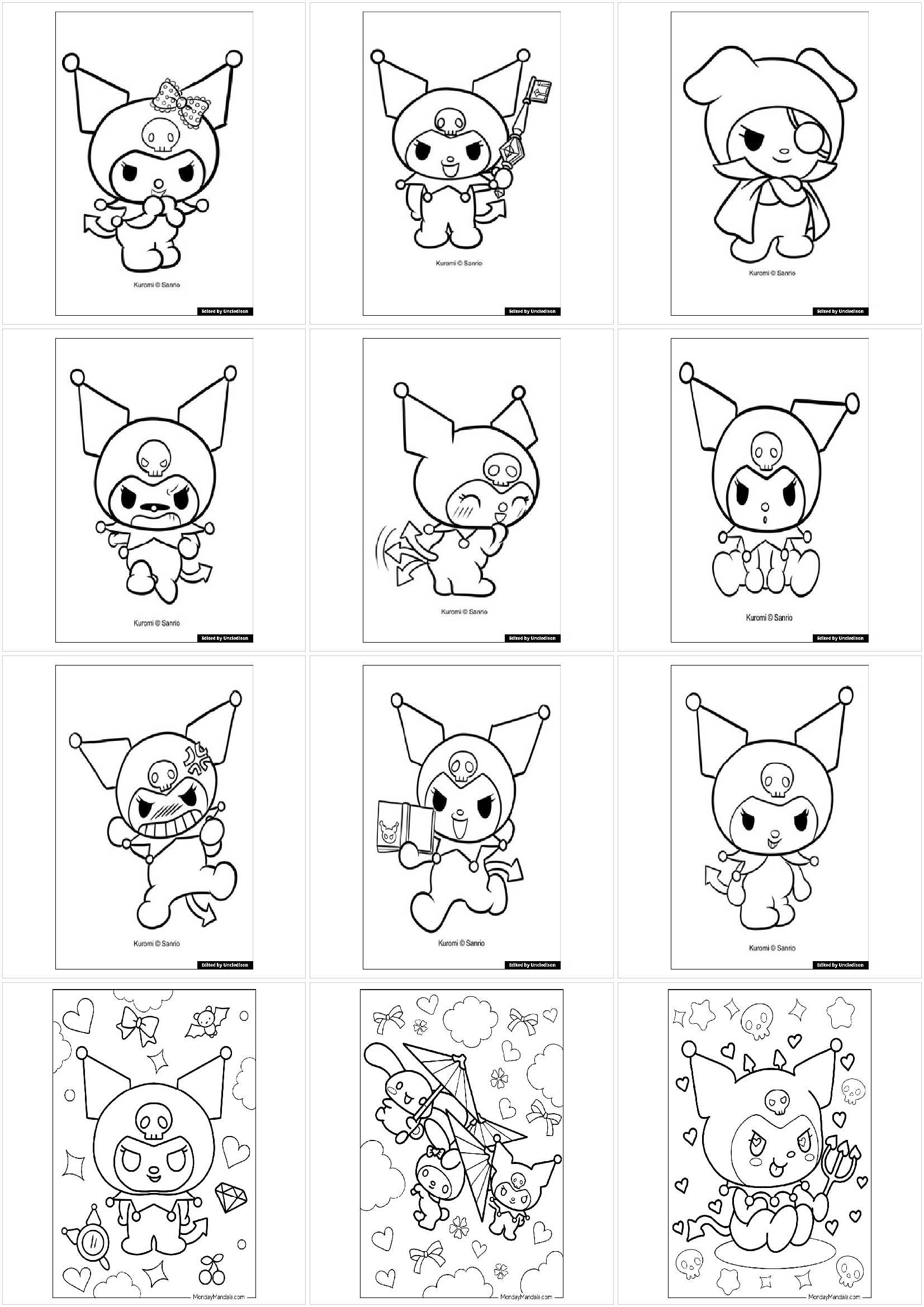 산리오 쿠로미 색칠공부 도안
