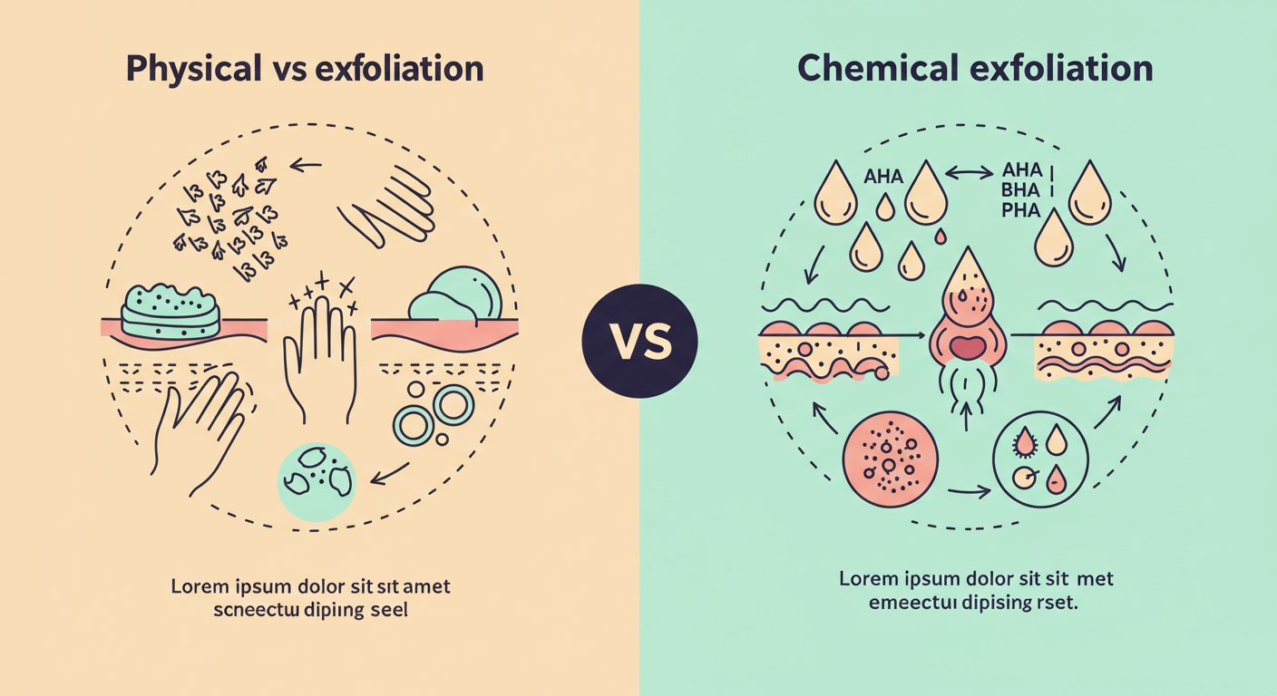 물리적 vs 화학적 각질제거 (모공개선, 탄력)