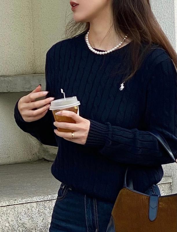 폴로 랄프로렌 케이블 니트 코튼 크루넥 스웨터 긴팔