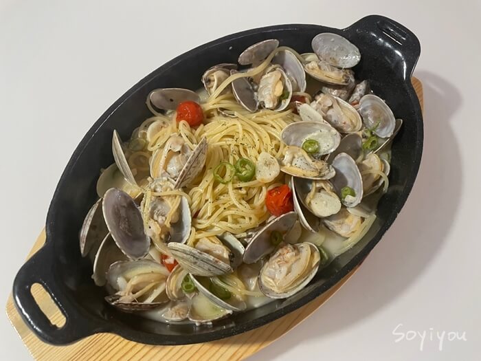 완성된-바지락-술-찜-파스타