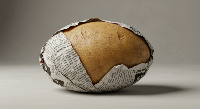 감자를-신문에-포장해둔-이미지