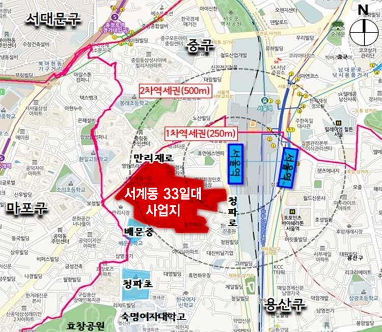 서계동 33번지 일대 위치