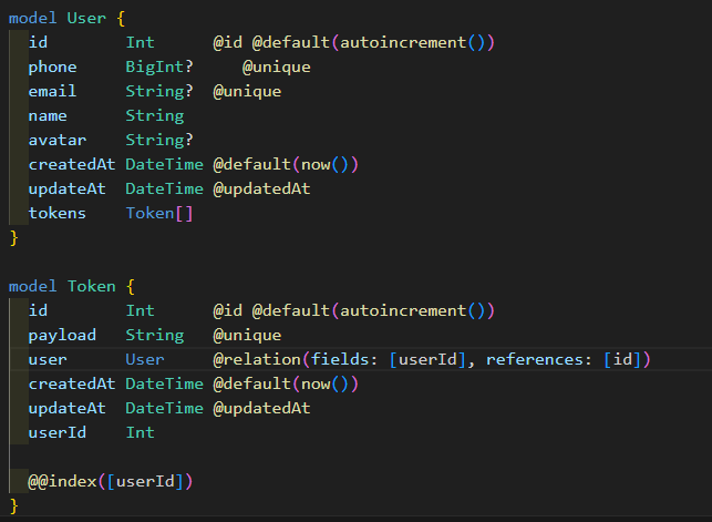 유저 모델과 토큰 모델 설계구조