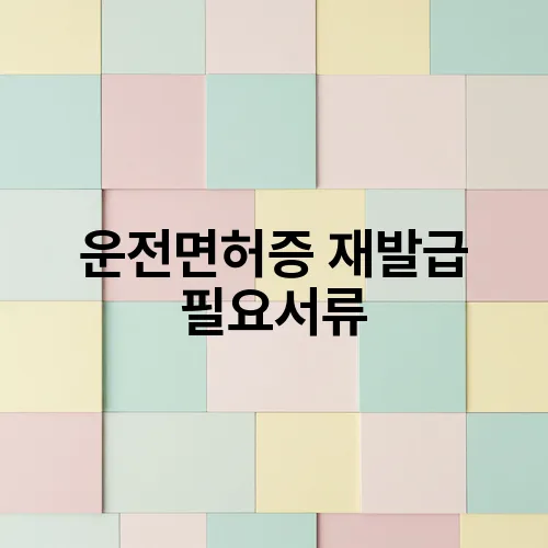 운전면허증 재발급 필요서류