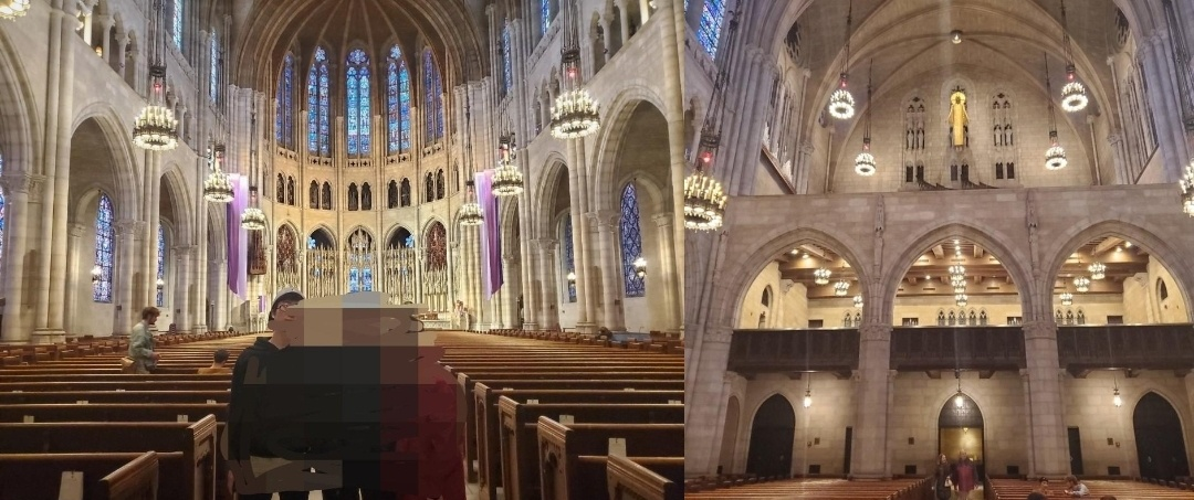 Riverside Church리버사이드교회 예배당 앞과 뒤 제 촬영한 사진