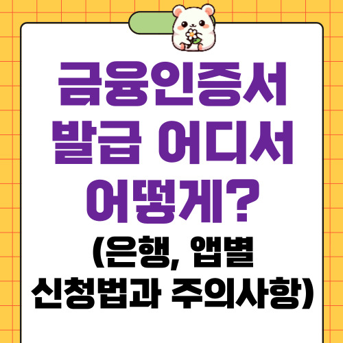 금융인증서 발급방법