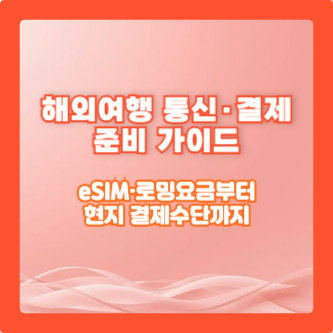 해외여행 통신·결제 준비 가이드: eSIM·로밍요금부터 현지 결제수단까지
