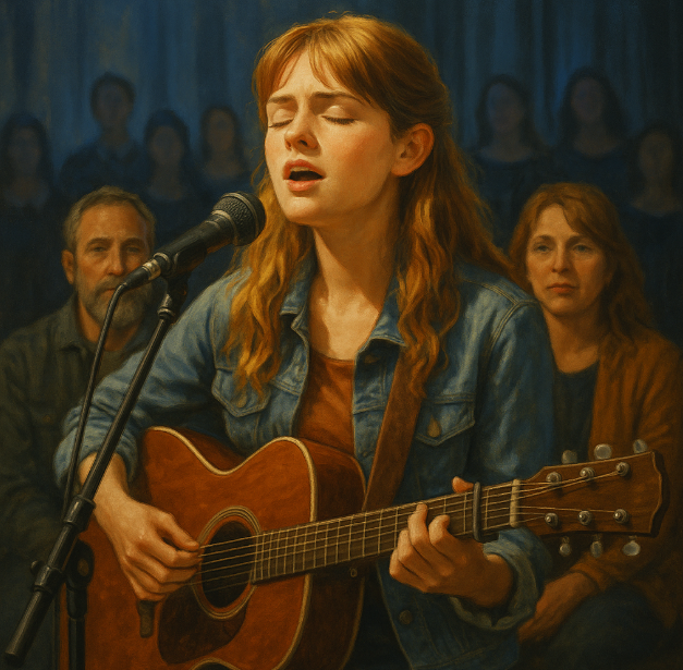 기타 치며 노래하는 소녀