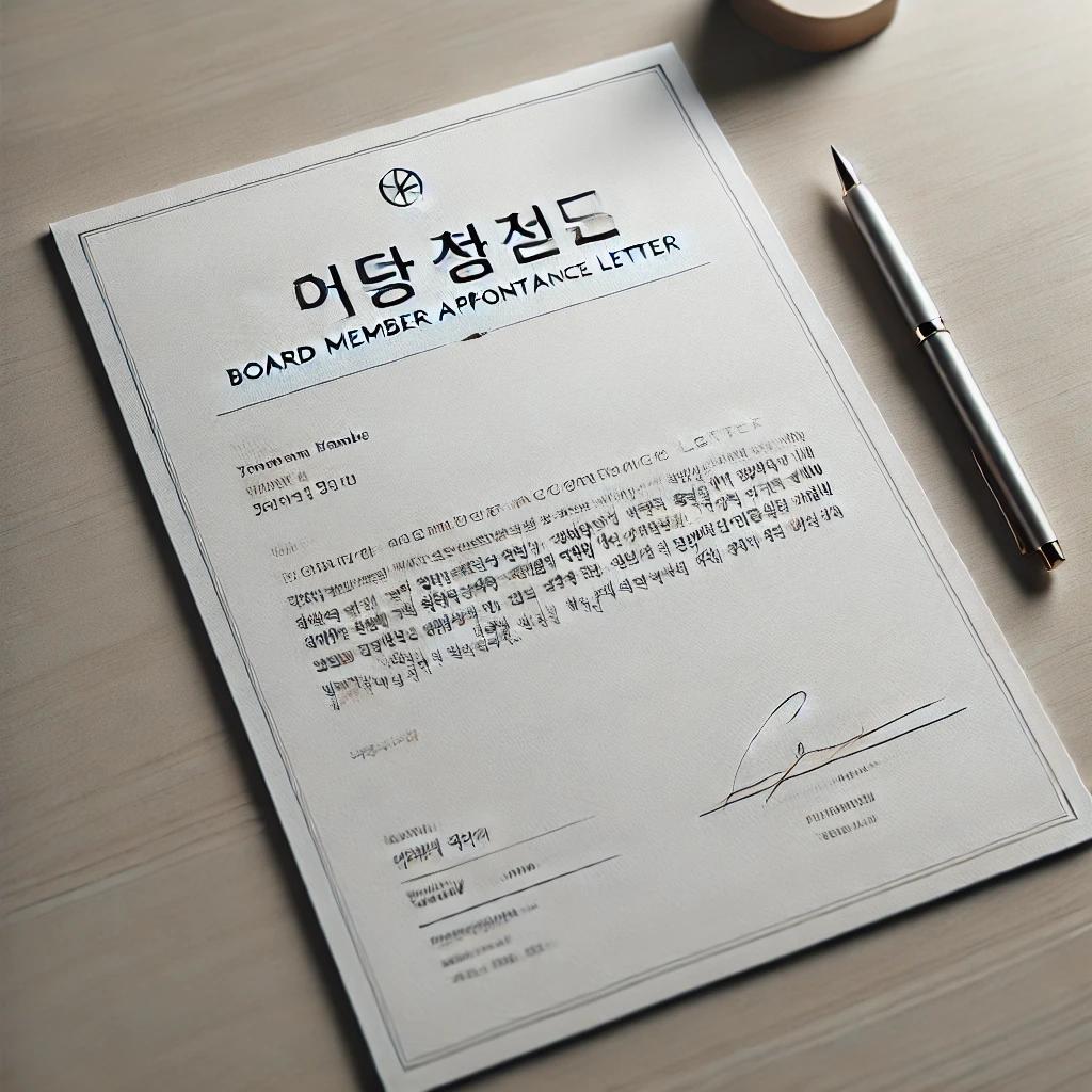 이사 취임승낙서