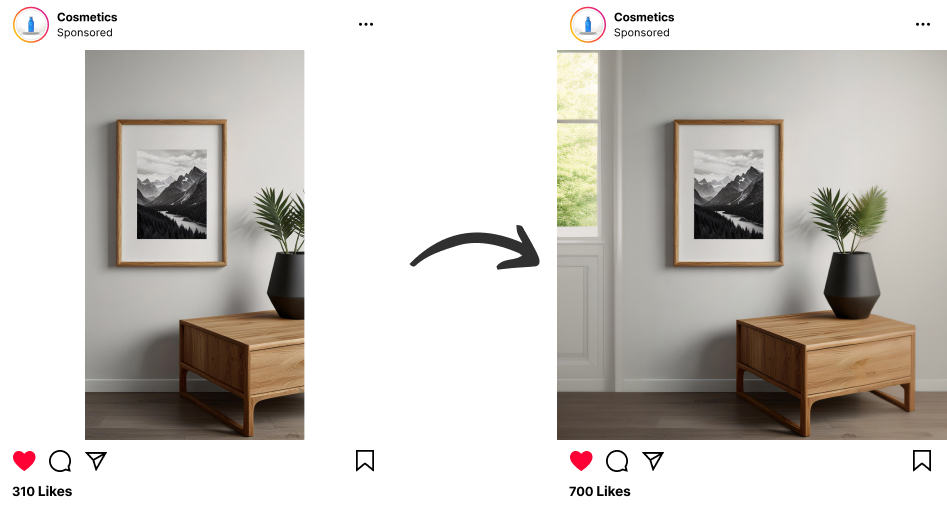 인스타그램 게시물 제작 - 배경 확장 기능