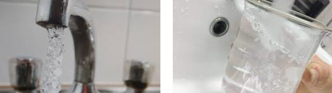 수돗물 온수 받는 장면