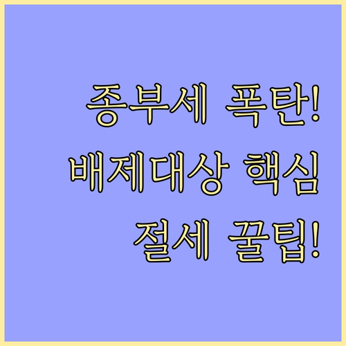 다주택자 종부세 합산 배제 대상 주택..