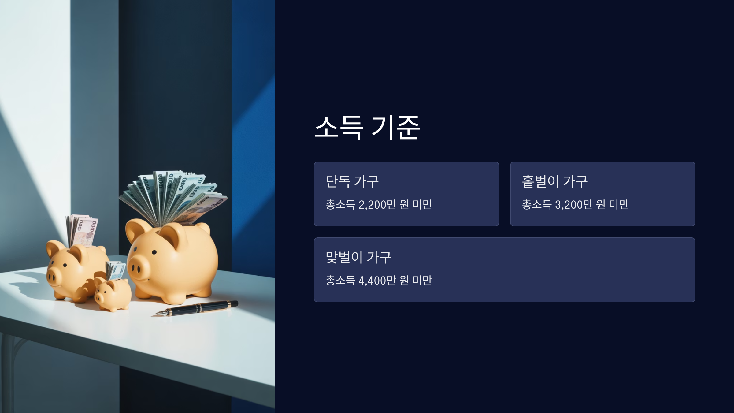 가장 중요한 소득과 재산 기준 꼼꼼 체크