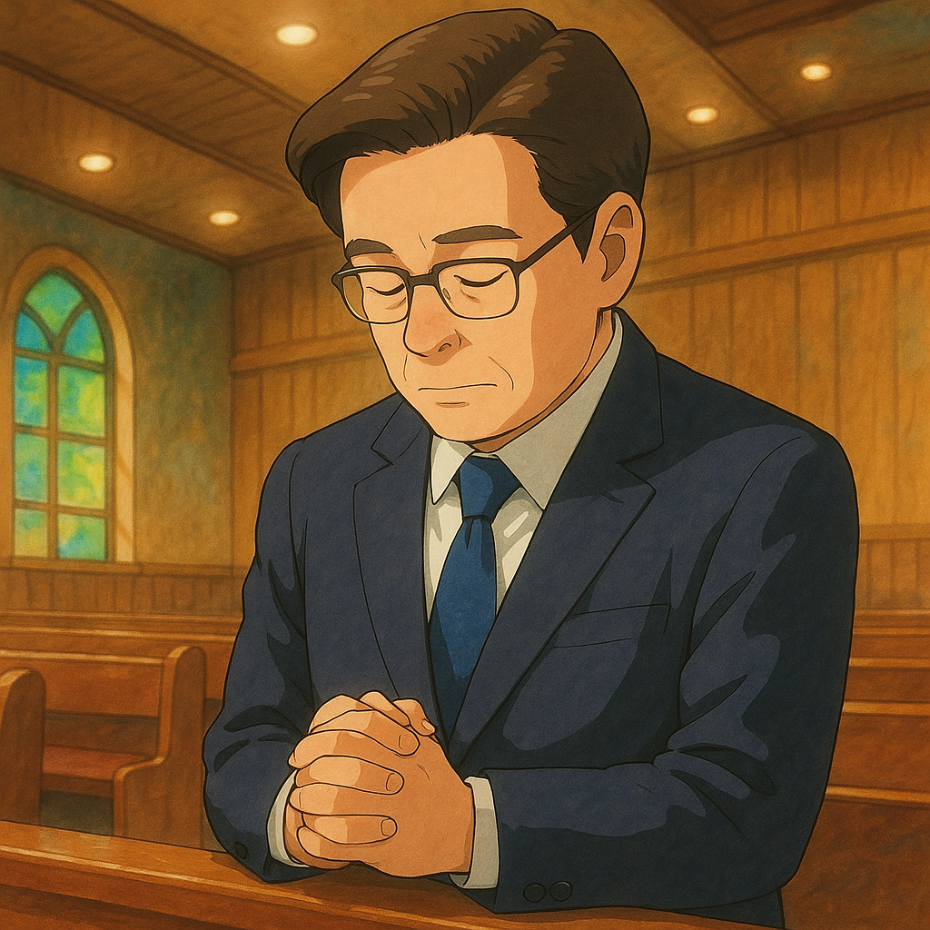 부활절 예배드리는 이재명 대선 경선 후보, 챗GPT 생성 이미지