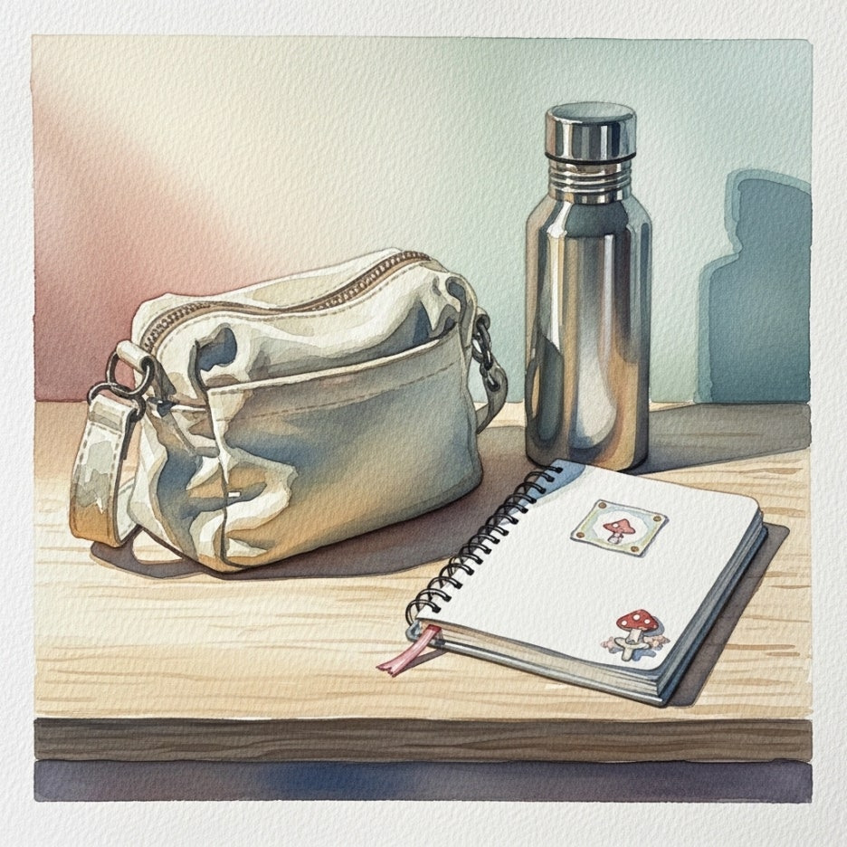 관람 준비물을 정갈하게 담아낸 따뜻한 수채화 소품