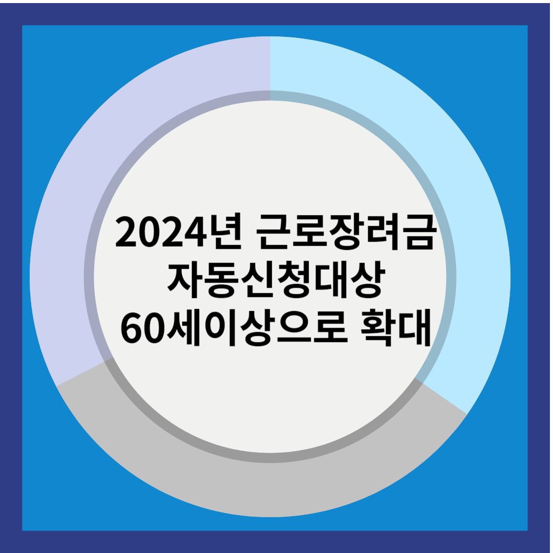 2024년 근로장려금 자동신청대상 60세이상으로 확대