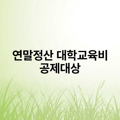 연말정산 대학교육비 공제대상