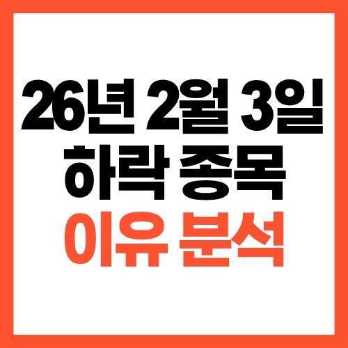 2026년 2월 3일 하락 종목 정리와 하락 이유 분석