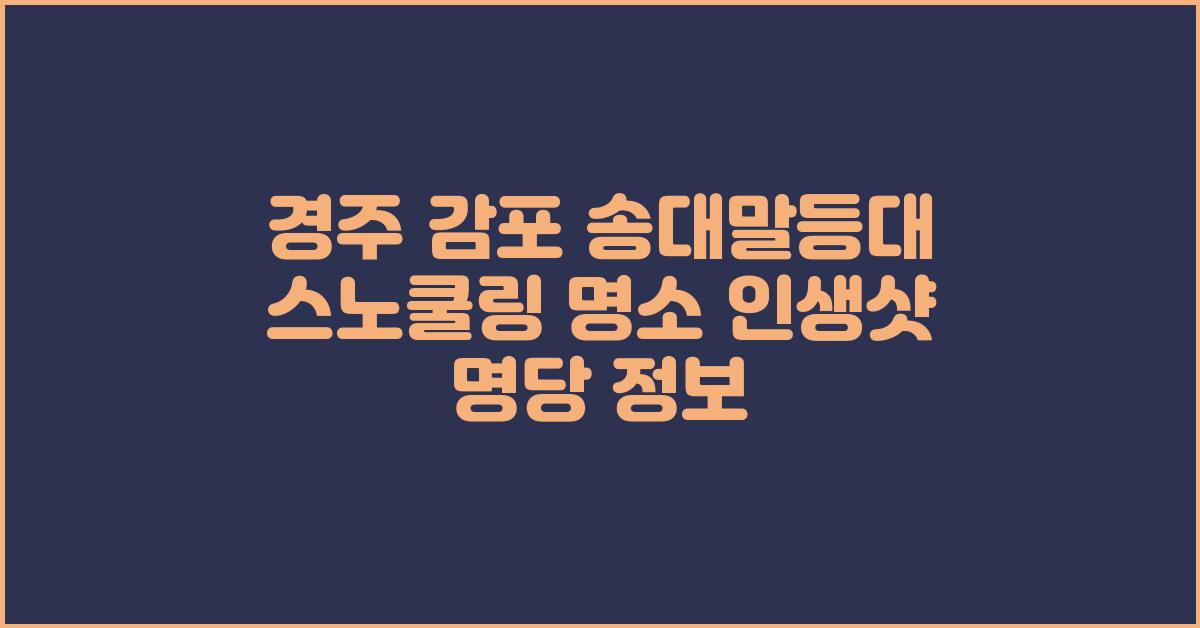경주 감포 송대말등대 스노쿨링 명소 인생샷 명당 정보