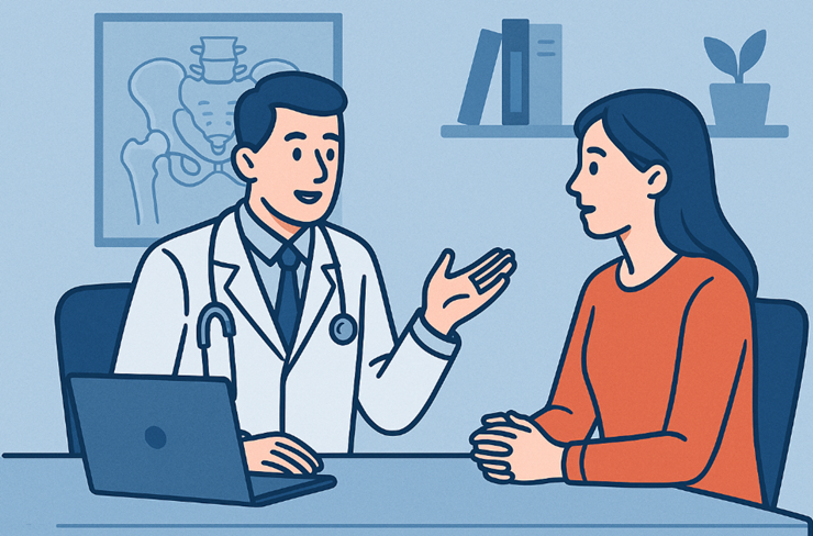 의사와 상담하는 여성