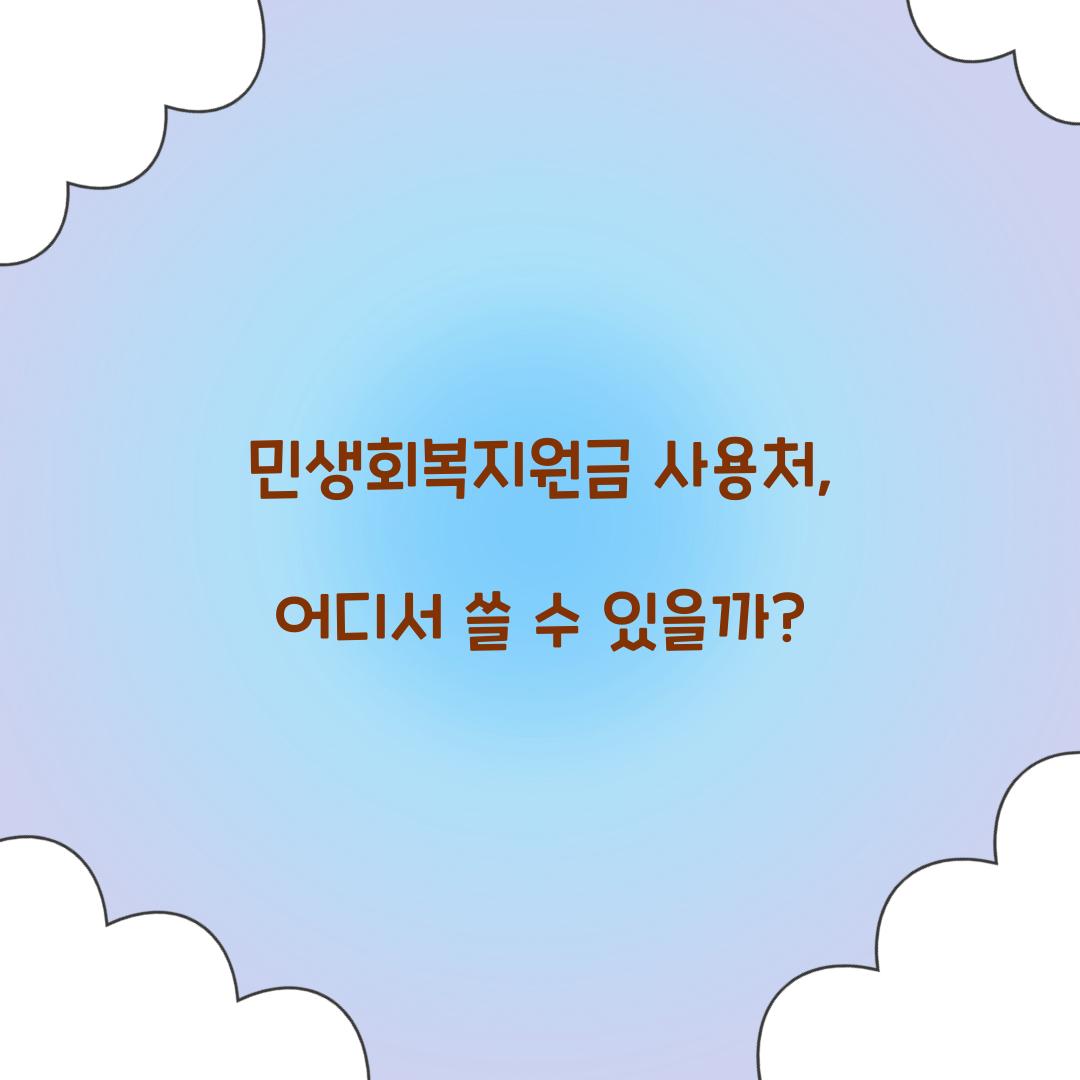 민생회복지원금 사용처