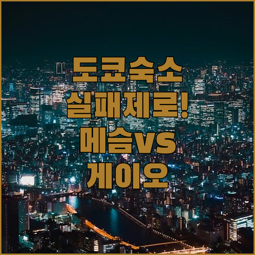 실패 없는 도쿄 숙소 메슴 도쿄 게이..