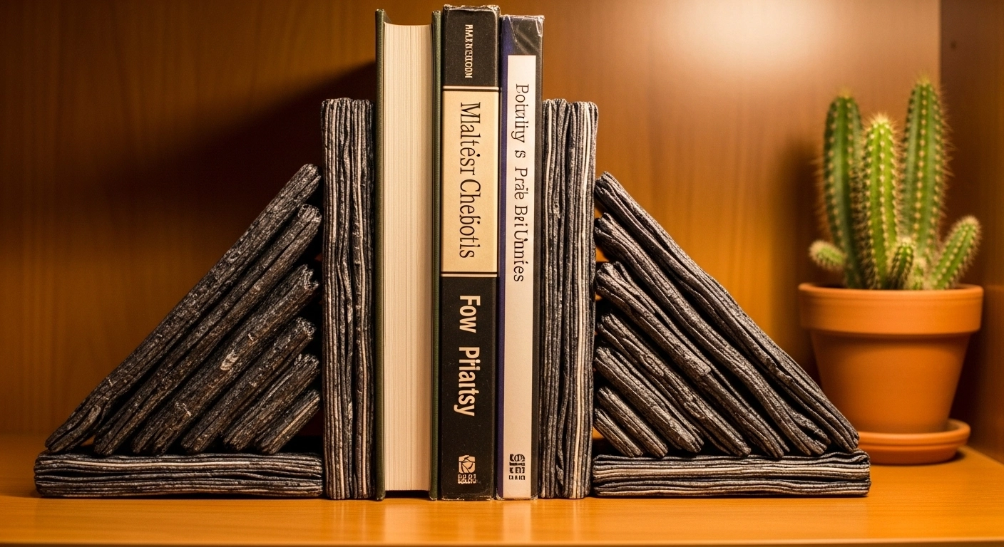 흐물흐물 신문지가 나무처럼 딱딱해진다 0원으로 만드는 '초강력 북엔드' (책 정리에 딱!)