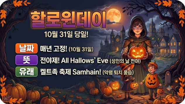 할로윈데이 날짜 뜻 유래