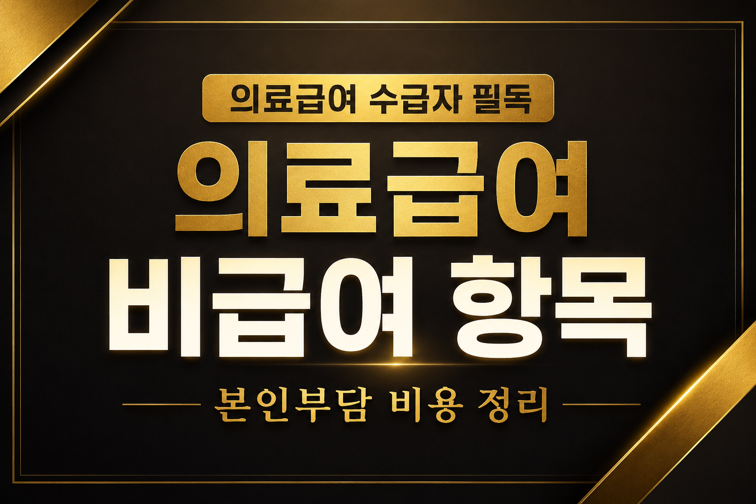 의료급여 비급여 항목 뭐가 있을까 본인부담 비용 정리, MRI 상급병실 차액 도수치료 영양주사 등 의료급여 수급자 비급여 항목 안내 Medical Aid Non Covered Cost Information