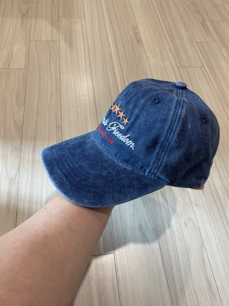 브이투 VTWO 스타 스톤 워시드 스톤워싱 빈티지 볼캡 모자 네이비 (NAVY)