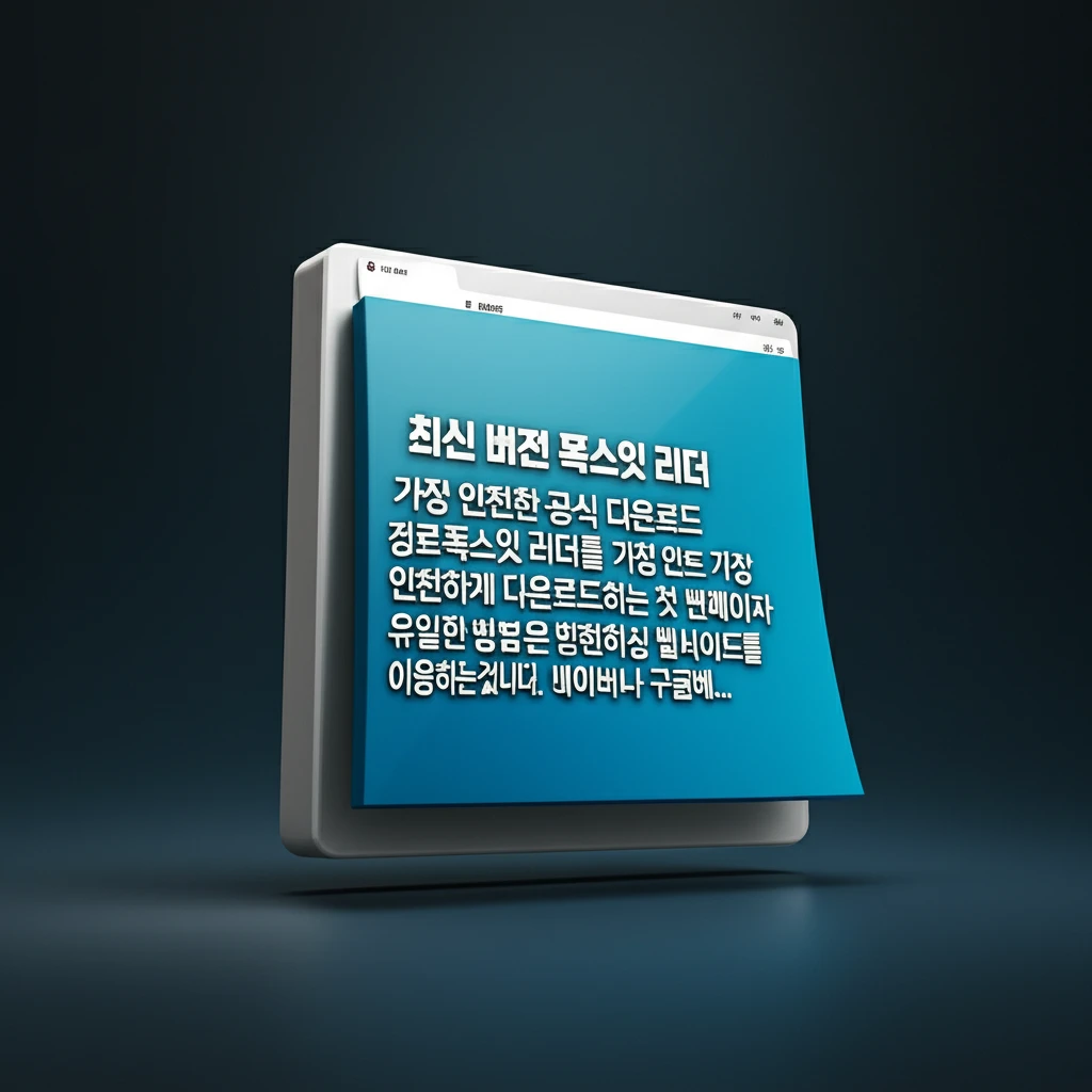 폭스잇 PDF 리더 다운로드 공식 경..