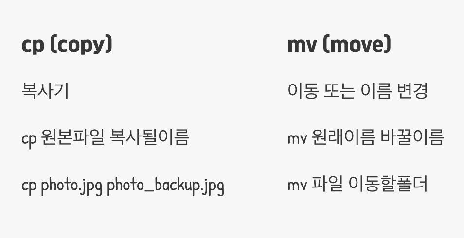 복사와 이동, 더 이상 끌지 마세요 (cp, mv)