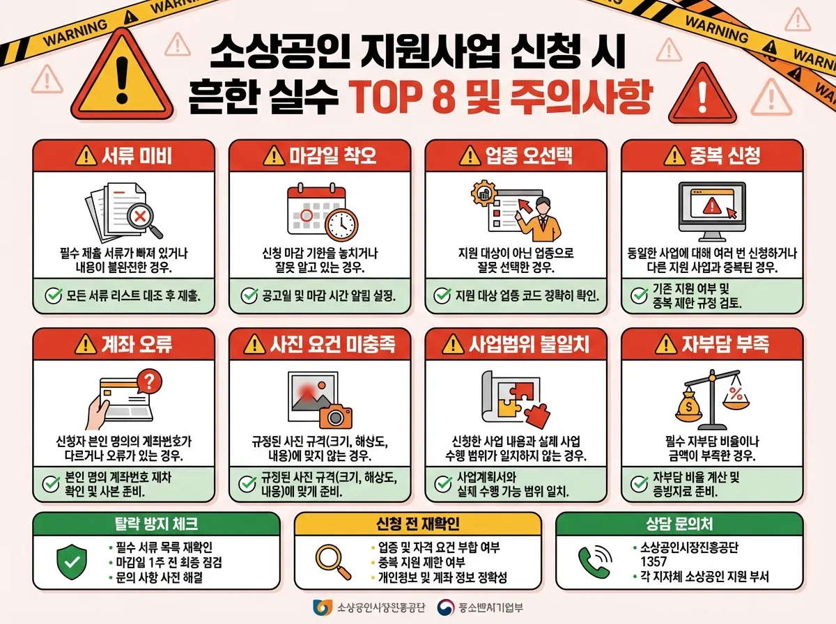 소상공인 지원사업 신청 시 흔한 실수와 주의사항