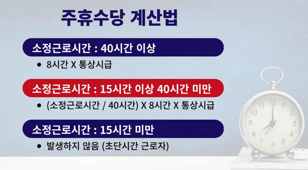 주휴수당 계산법 예시
