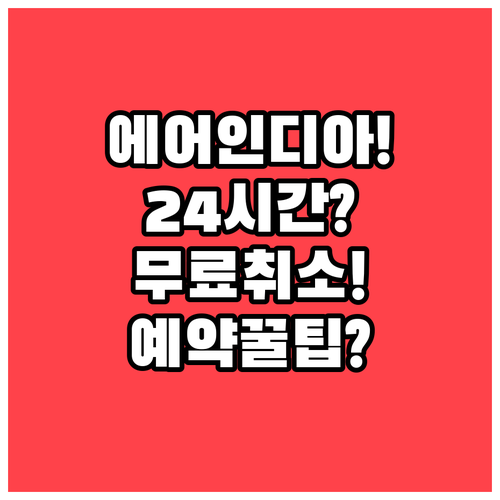 에어인디아 예약 후 24시간 무료 취..