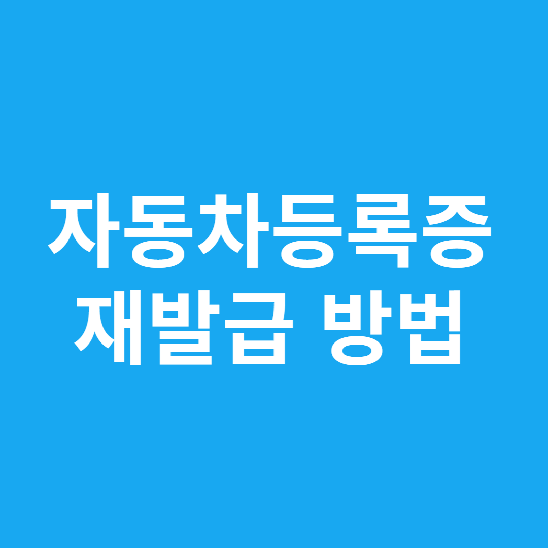 자동차등록증 재발급 방법