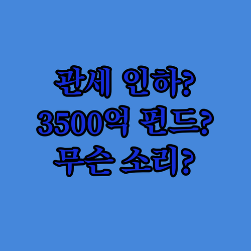 관세 내렸다? 3,500억 달러 펀드..