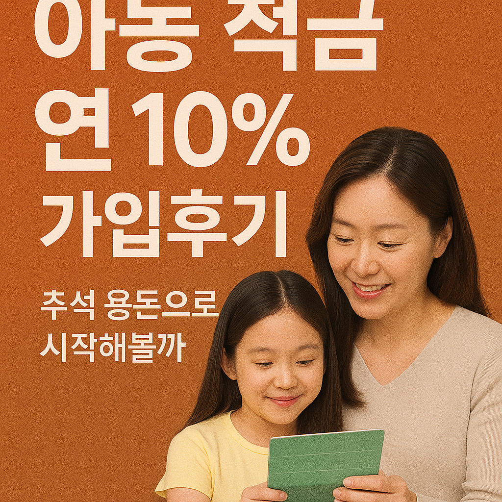 아이 추석용돈, 연 10% 아동적금으로 굴려볼까?