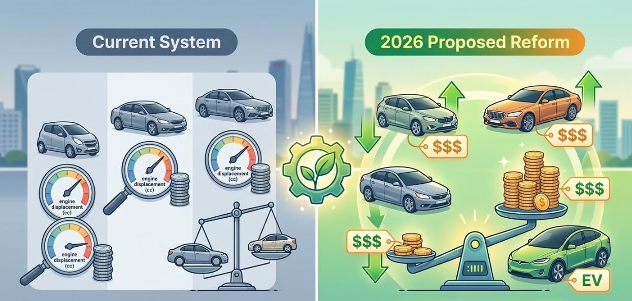 올해 달라지는 자동차세 기준 (배기량&rarr;가격 기준 변화) 이미지