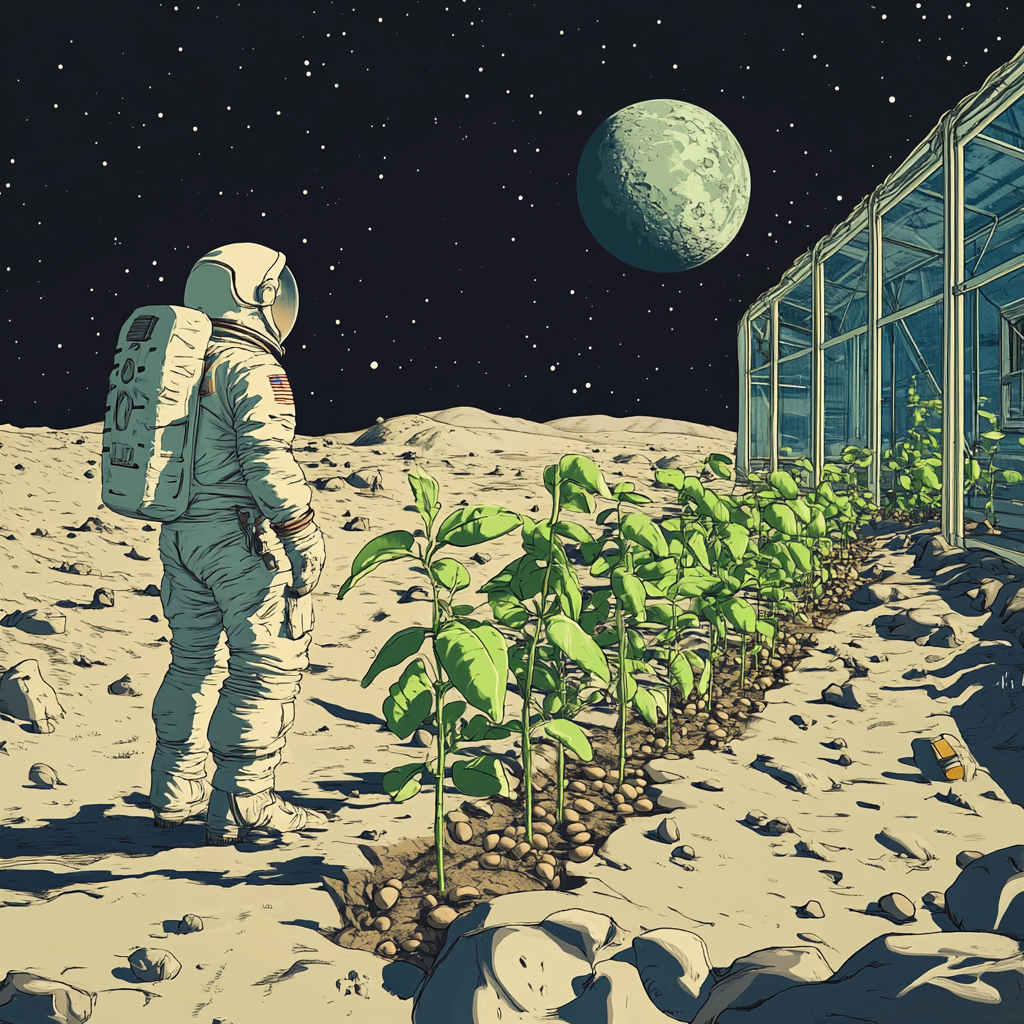 우주에서 물 없이 감자 키우는 법