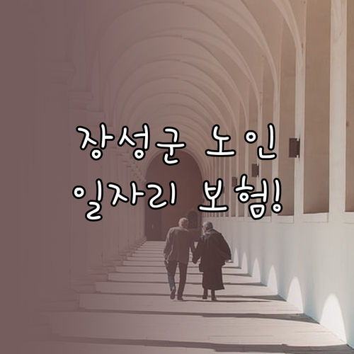 장성군 노인 일자리 상해보험 혜택 및..
