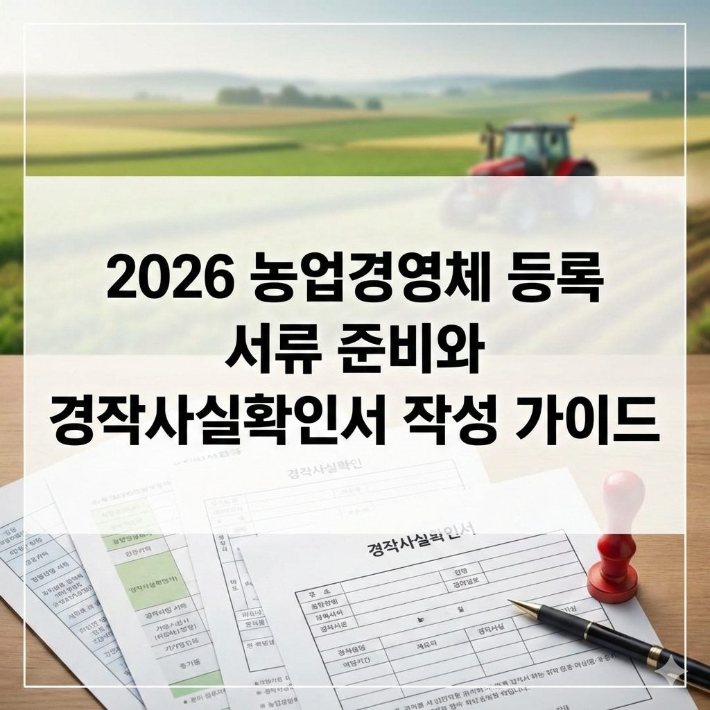 2026 농업경영체 등록 서류 준비와 경작사실확인서 작성 가이드