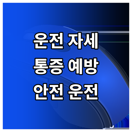 내 몸에 맞는 운전 자세: 통증 예방..