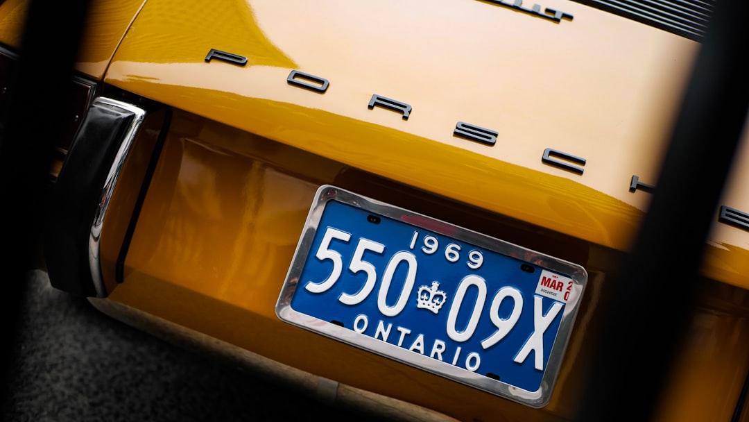 License plate.