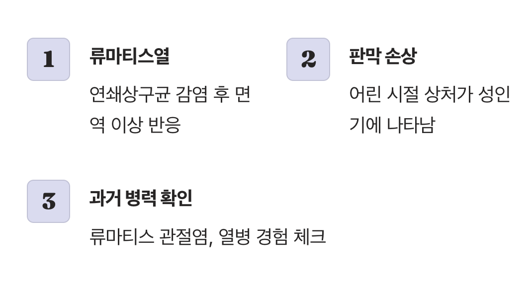 어린 시절에 남겨진 흉터&amp;#44; 류마티스열